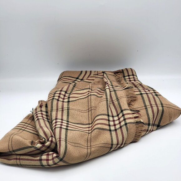 Vintage 90s,Y2k, Dark Academia Preppy Plaid Wool Blend Skirt With Fringe Details - Picture 4 of 15